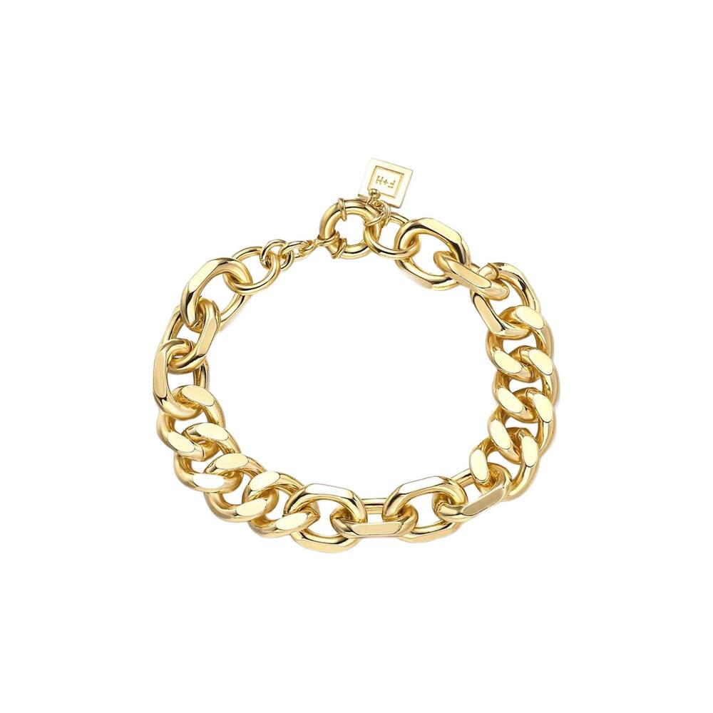 NEW F+H STUDIOS mixed up statement bracelet in gold